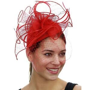 2821 Women's Elegant Cocktail Fashion Mesh Sinamay Fascinator Headband,